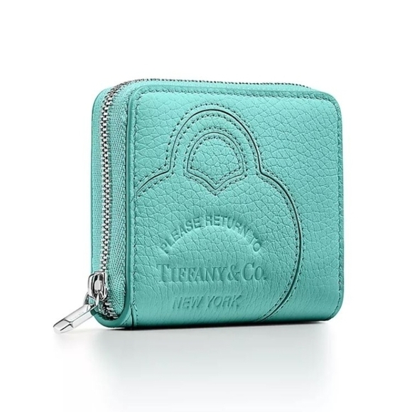 Tiffany & Co. Blue Leather Zip Wallet  New With Tags - Picture 4 of 5